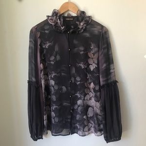 Roberto Cavalli silk floral blouse, Size 42 IT